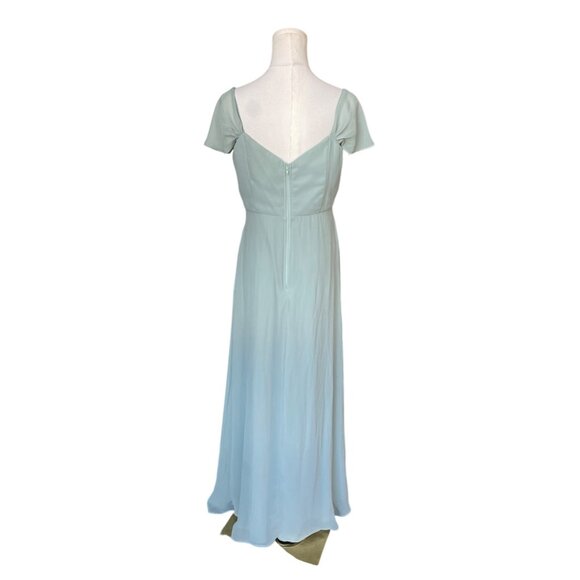 Birdy Grey Spence Convertible Bridesmaid Dress Size M Sage Green Chiffon Maxi - Picture 6 of 9